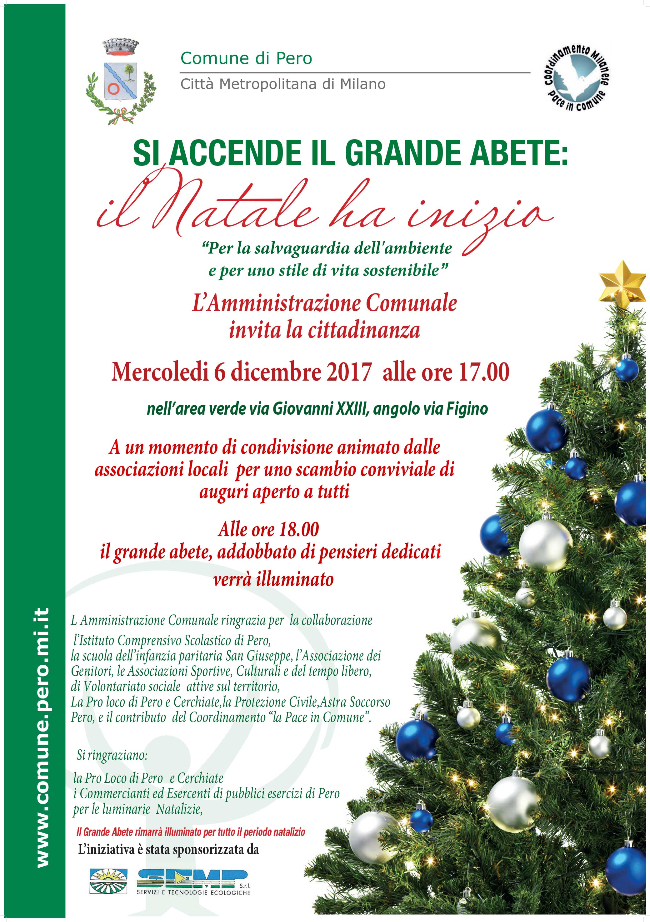 Si accende l’abete di natale