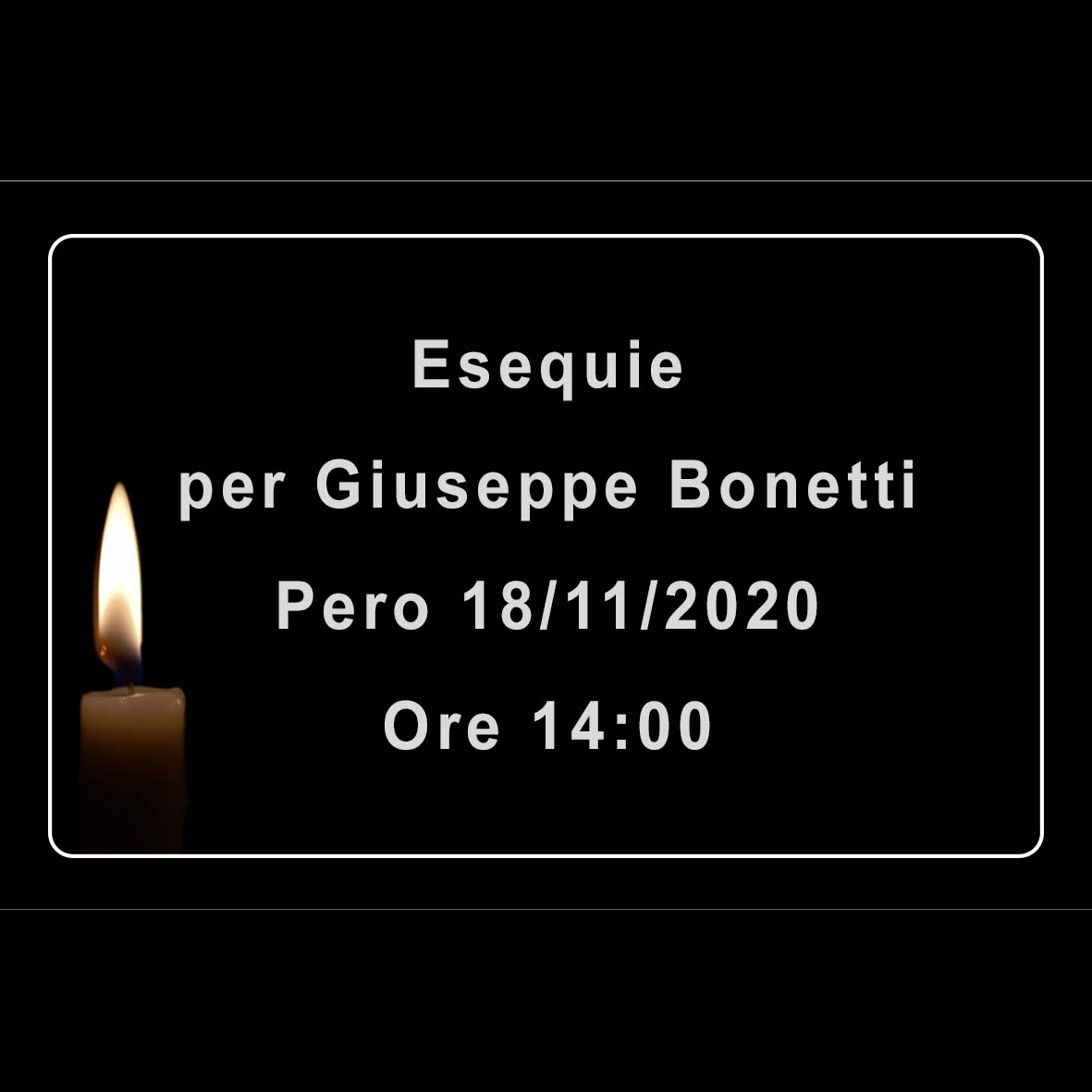 Esequie per Giuseppe Bonetti