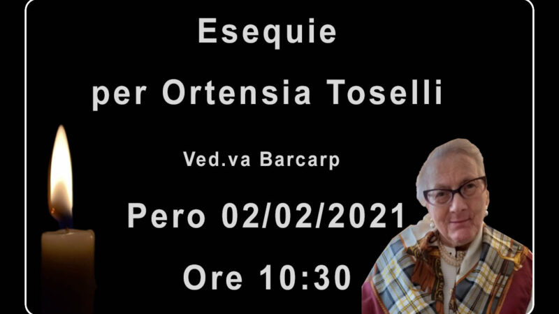 Esequie per Ortensia Toselli