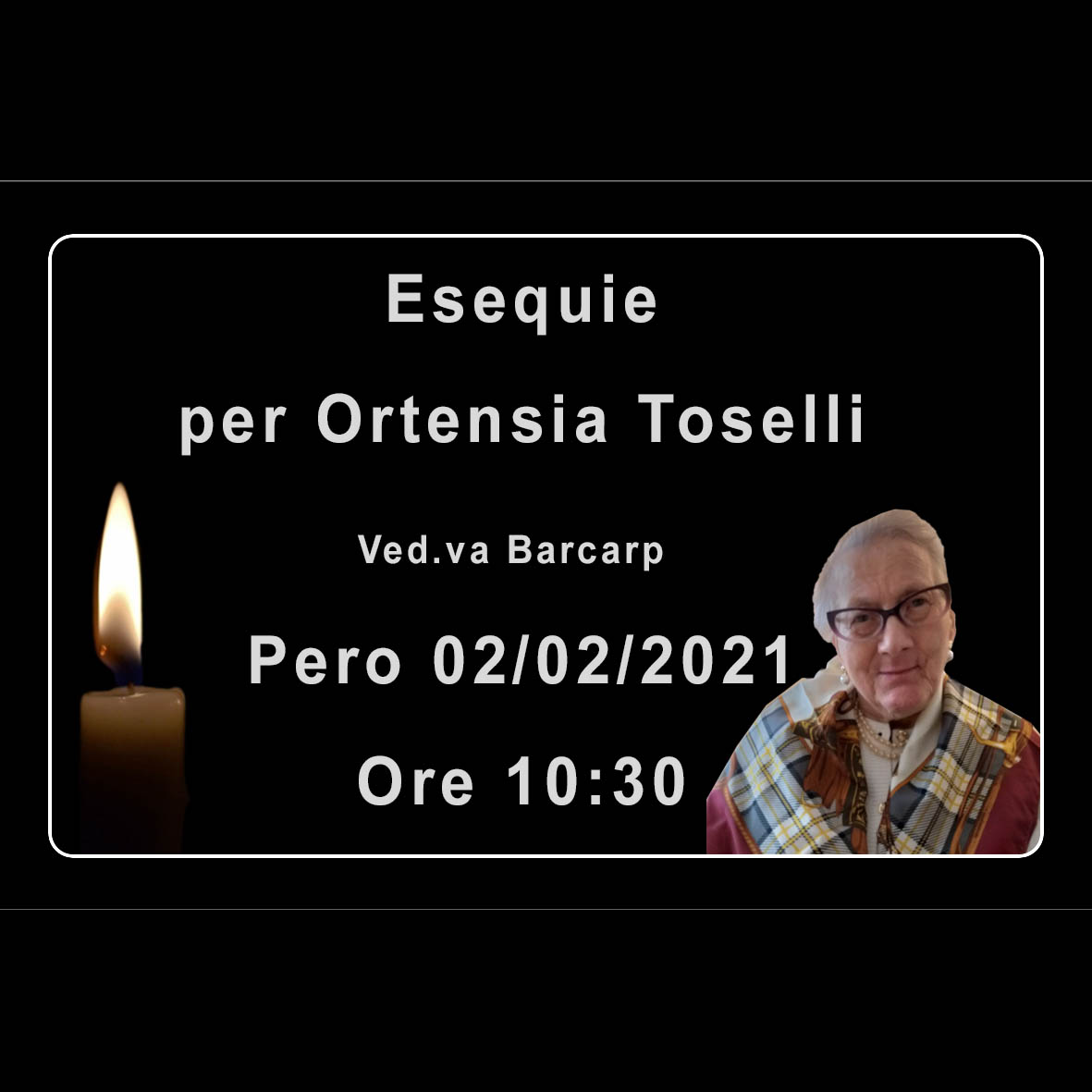 Esequie per Ortensia Toselli
