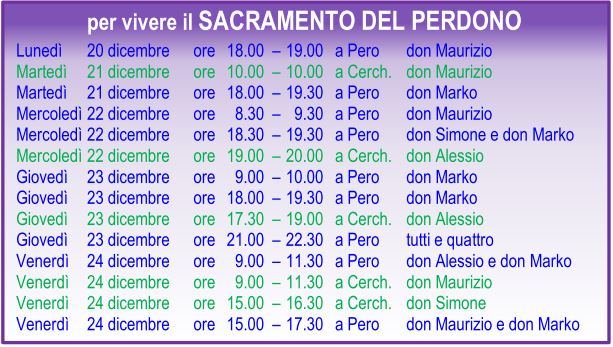 per vivere il SACRAMENTO DEL PERDONO